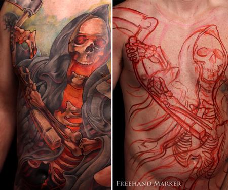 Tattoos - Full Back Reaper - 129786